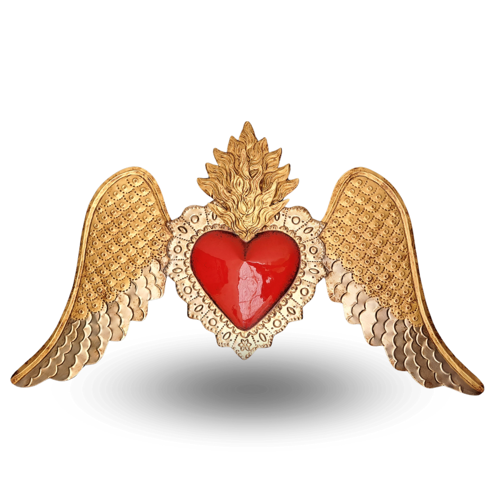 Corazón de hojalata puntos alas abajo